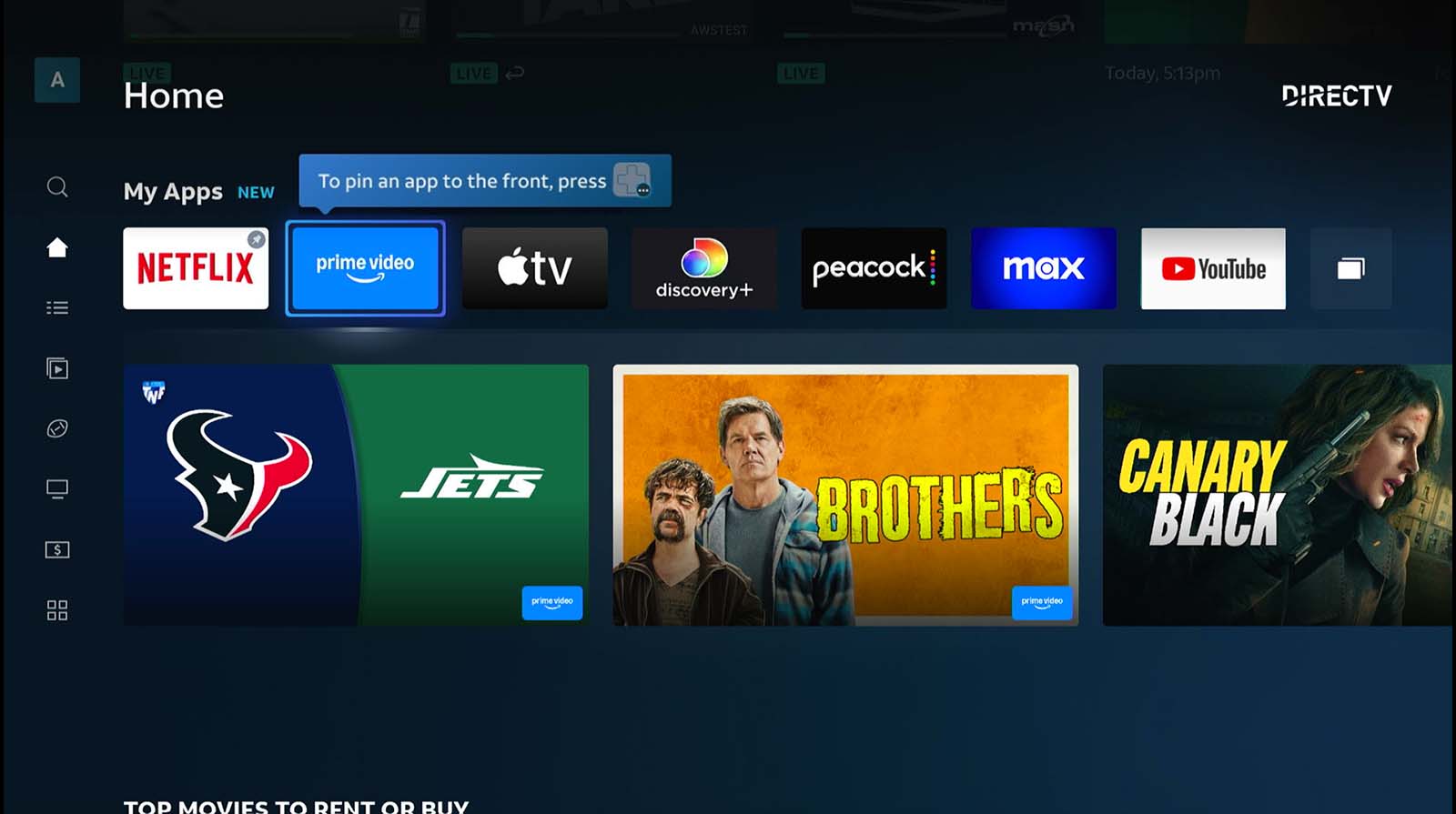 DIRECTV Upgrades User Interface for Gemini with My Apps Carousel ...